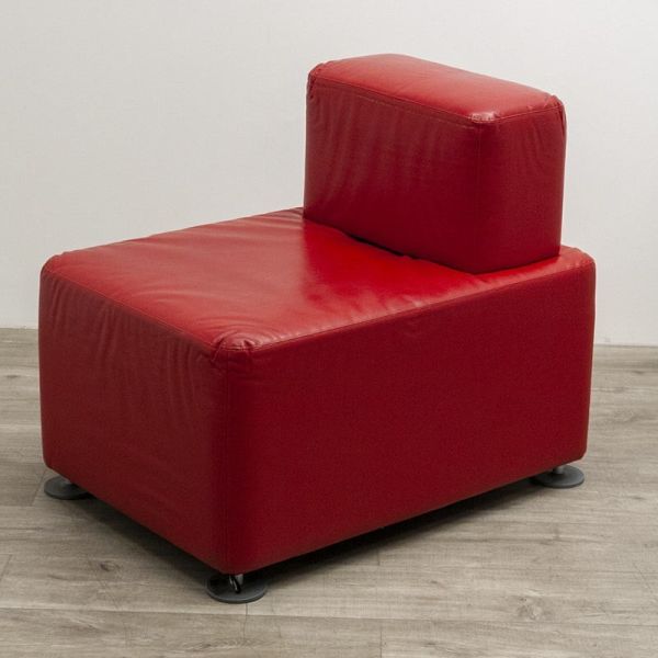 Pouf Steelcase en cuir Rouge