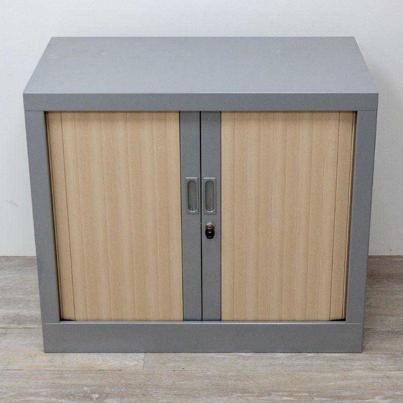 Armoire mini L80 Gris / Chêne Clair