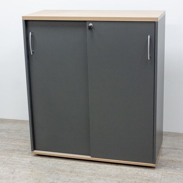 MDD Armoire basse L100 Cacao / Anthracite