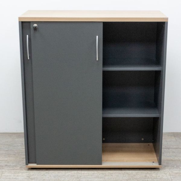 MDD Armoire basse L100 Cacao / Anthracite