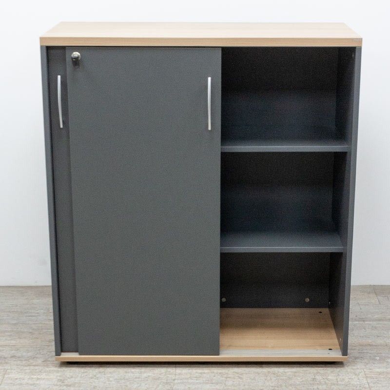 MDD Armoire basse L100 Cacao / Anthracite