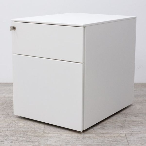 2 tiroirs en métal Blanc