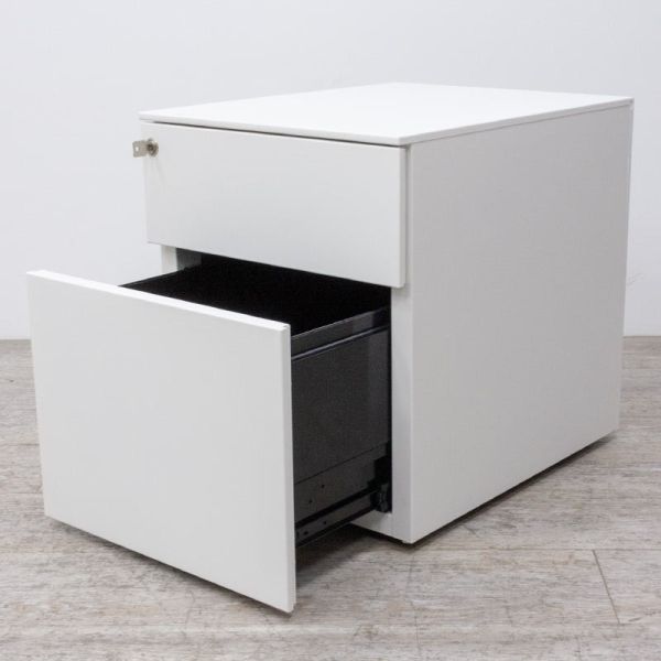 2 tiroirs en métal Blanc