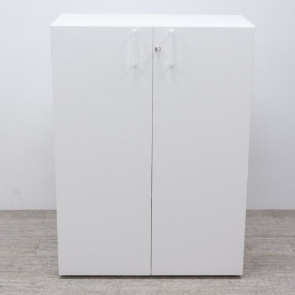 Armoire basse Narbutas portes battantes L80 Blanc