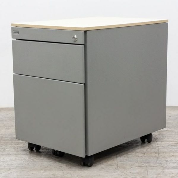 Samas 2 tiroirs Gris / Erable Blanc