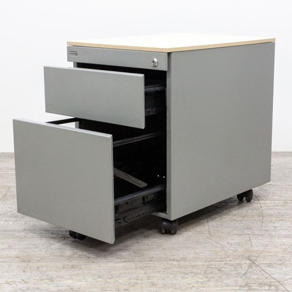 Samas 2 tiroirs Gris / Erable Blanc