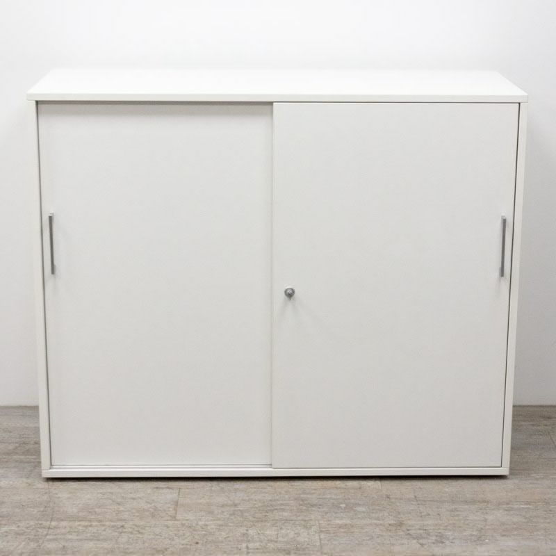 Armoire basse L120 coulissante Blanc
