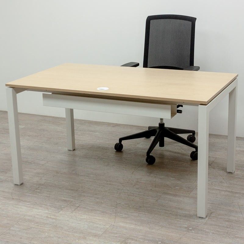 Bureau L140 Blanc / Chêne