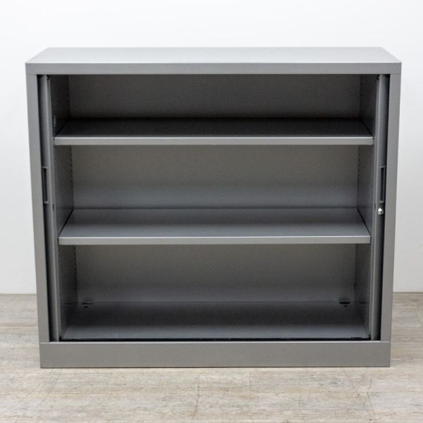 Armoire basse L120 Gris Alu / Chêne 2nd Choix