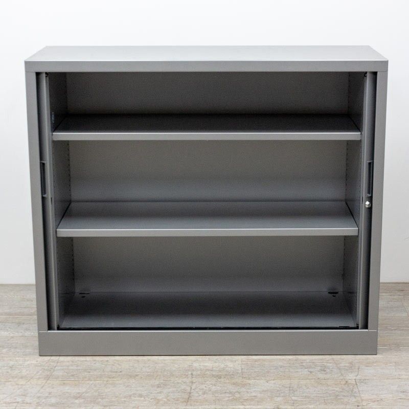 Armoire basse L120 Gris Alu / Chêne 2nd Choix