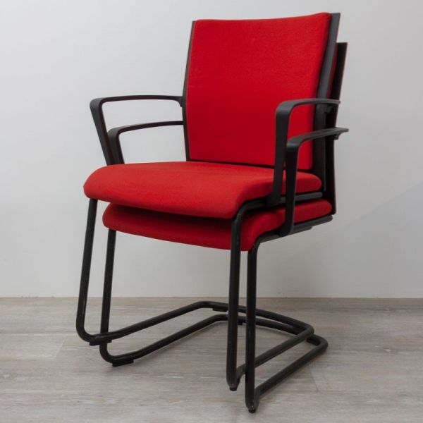 Steelcase luge Accoudoirs Noir / Rouge