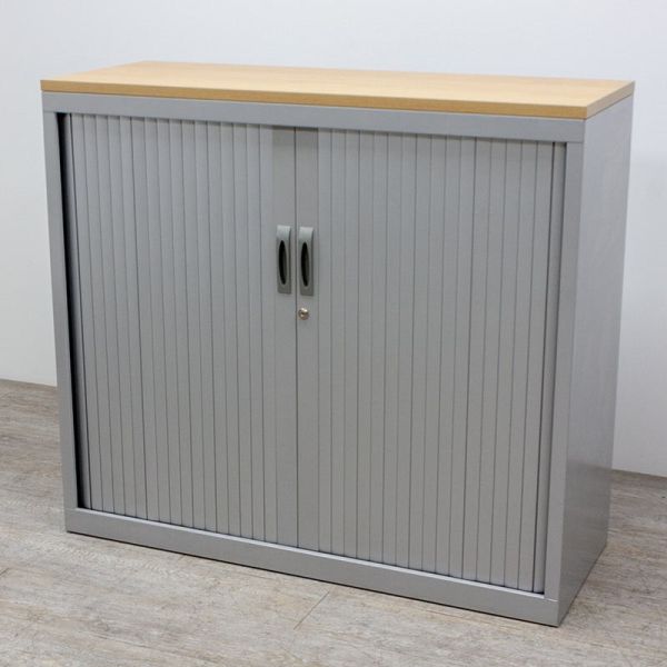 Armoire basse L120 Gris / Aulne