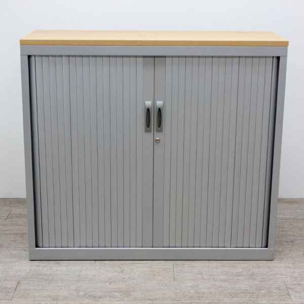 Armoire basse L120 Gris / Aulne