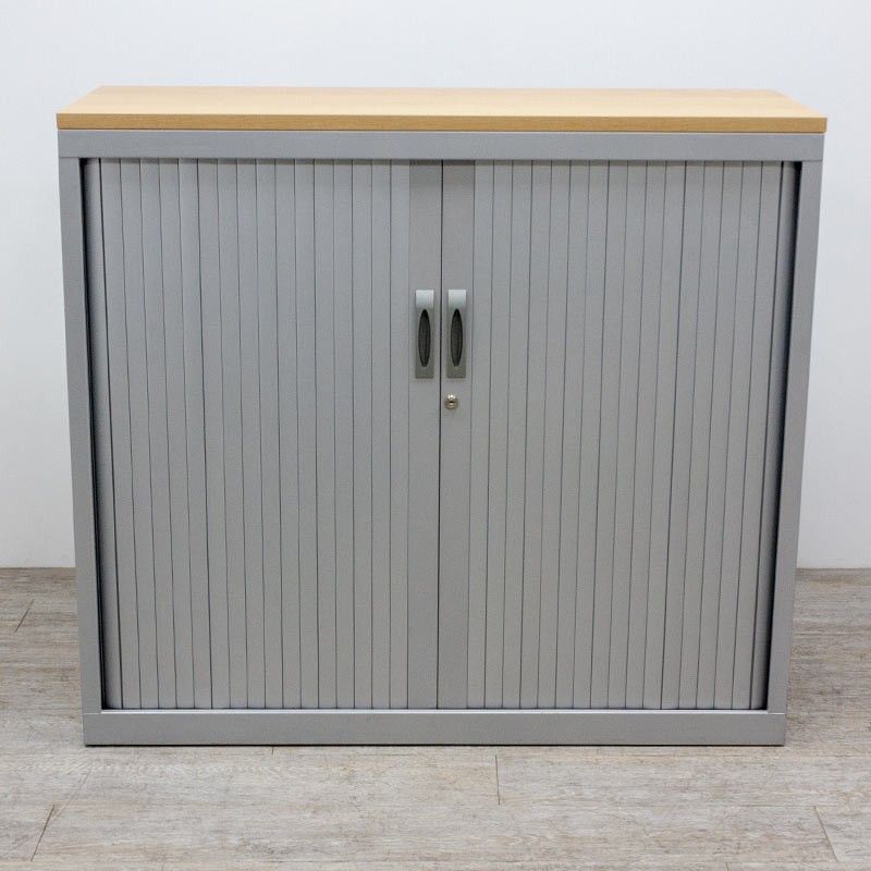Armoire basse L120 Gris / Aulne