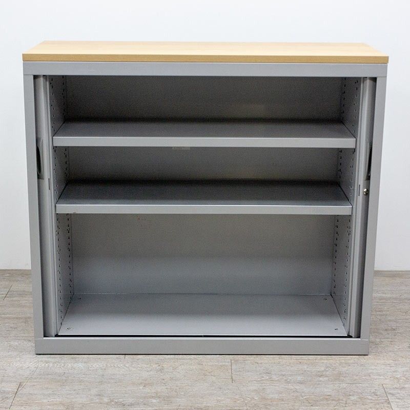 Armoire basse L120 Gris / Aulne