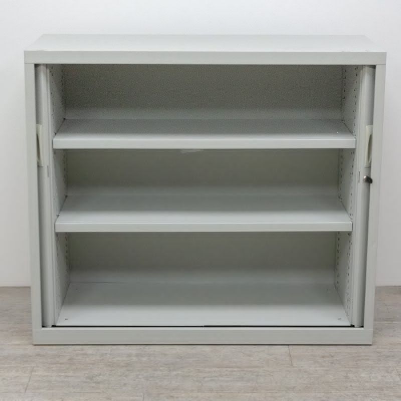 Armoire basse L120 Gris Clair /Merisier 2nd Choix