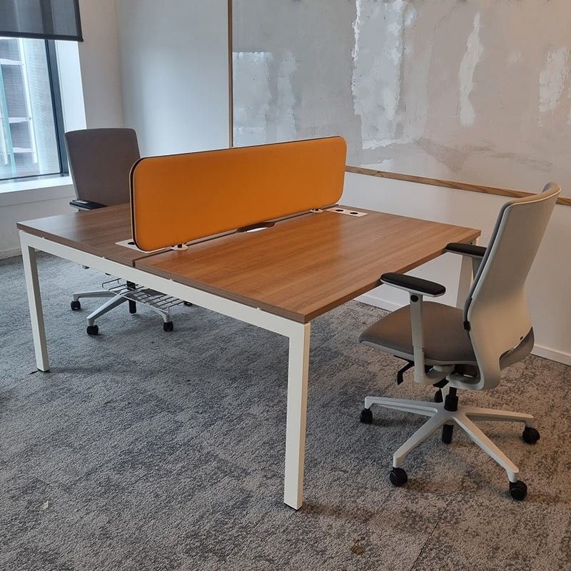 Bench 2 postes MDD L140 Cacao / Jaune