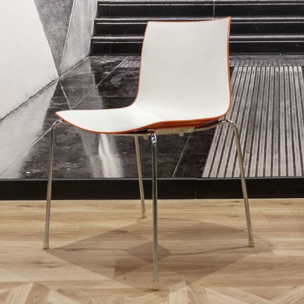 Chaise Arper Catifa 46 Blanc/Orange