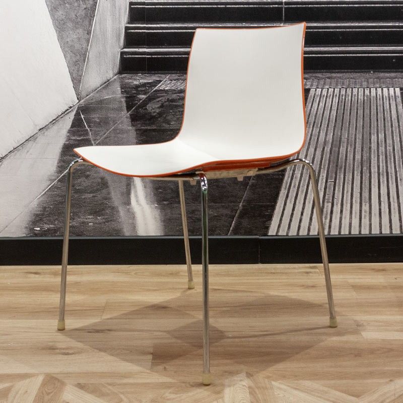 Chaise Arper Catifa 46 Blanc/Orange