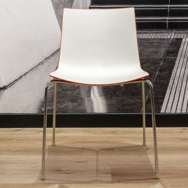 Chaise Arper Catifa 46 Blanc/Orange