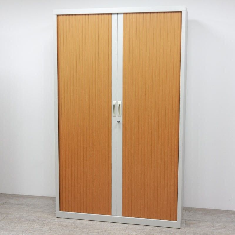 Armoire haute L120 Gris Clair / Merisier