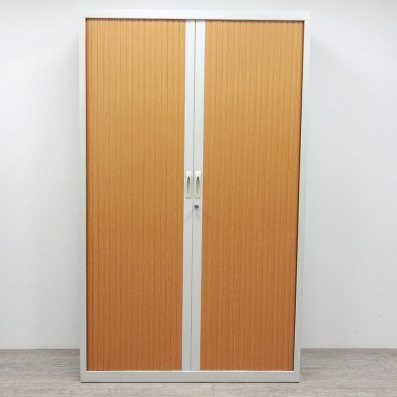 Armoire haute L120 Gris Clair / Merisier