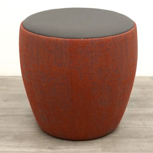 SANCAL Pouf Chat Rouge Chiné / Gris