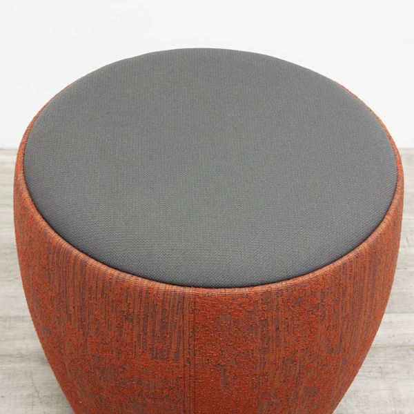 SANCAL Pouf Chat Rouge Chiné / Gris