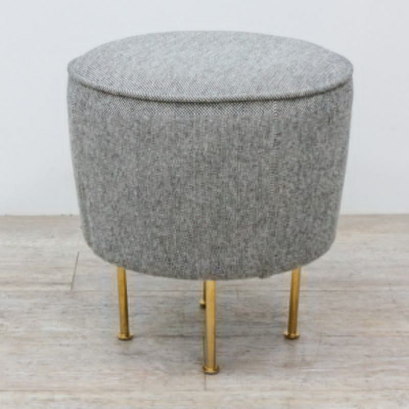 Pouf Gubi Noir / Blanc / Laiton